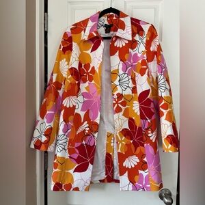 Grace Dane Lewis Coat - Women’s Retro Inspired, Floral Print Jacket. Size 10.